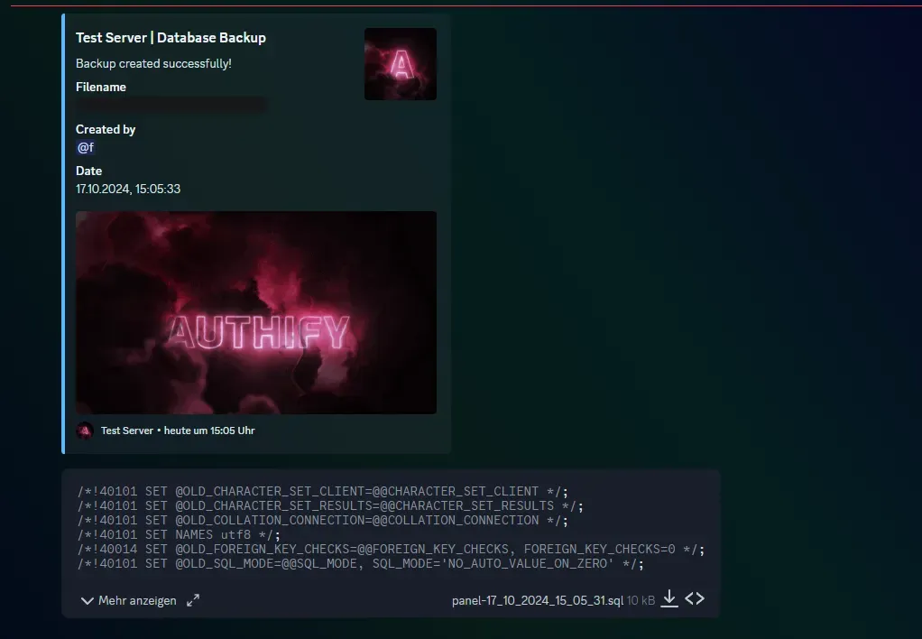 Discord MySQL Backup Bot